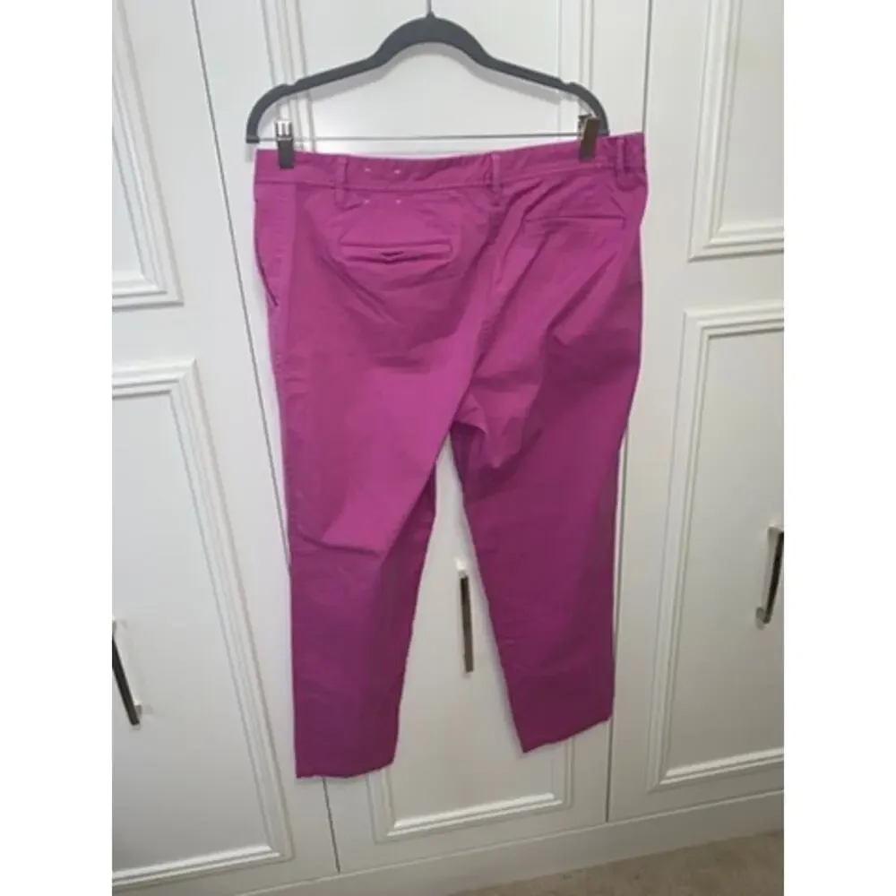 Talbots Women's Cropped Pants Size 14 Fuchsia Pink Straight Leg‎